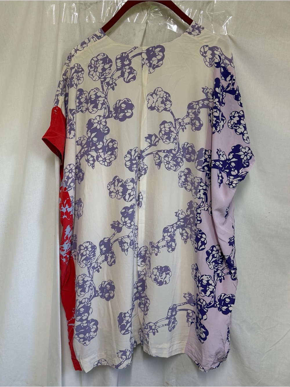 Diane Von Furstenberg Silk Kaftan Floral Swim Cover Dress S - Picture 6 of 11